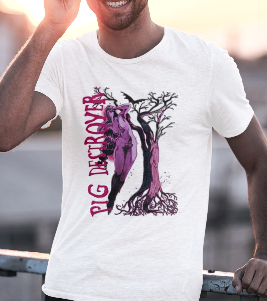 Pig Destroyer The Depths Sinister Pink Woman Abstract Tree T-Shirt
