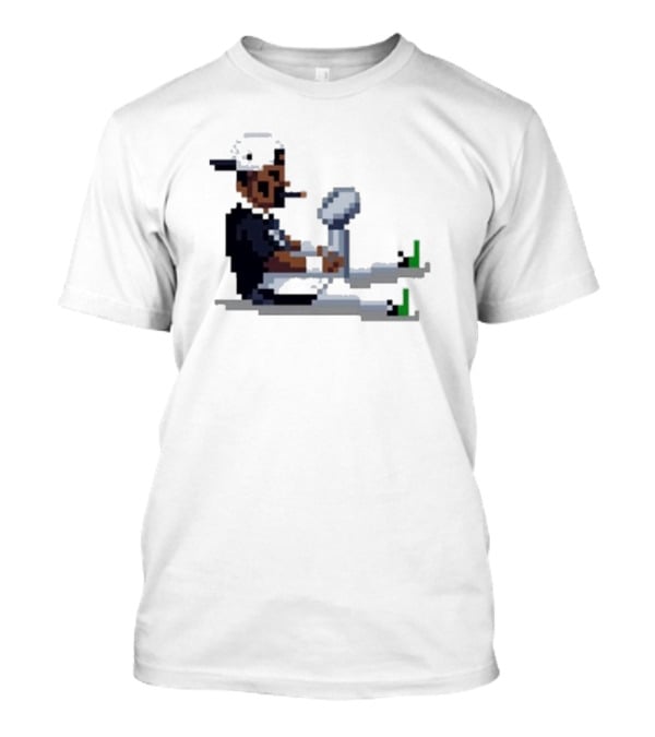 Pixel Pigkin Jalen Champs 2025 Smoking Pixel Art Character With Trophy T-Shirt