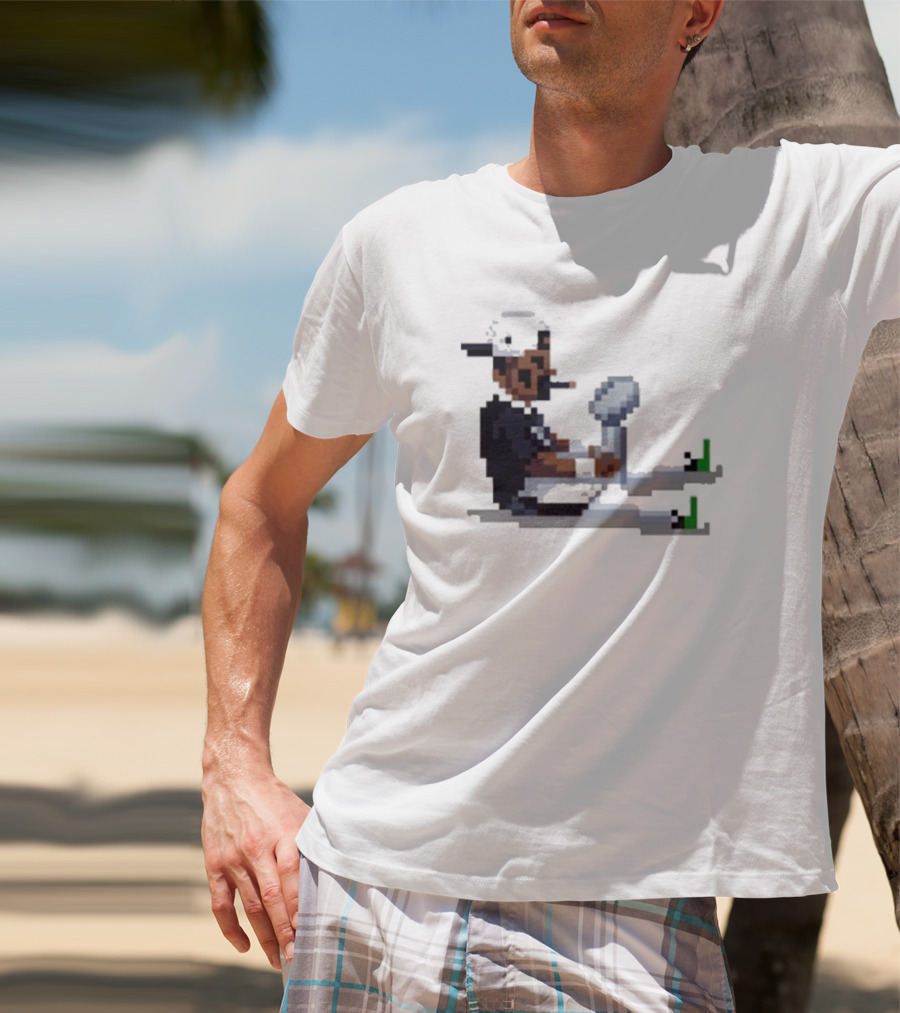 Pixel Pigkin Jalen Champs 2025 Smoking Pixel Art Character With Trophy T-Shirt