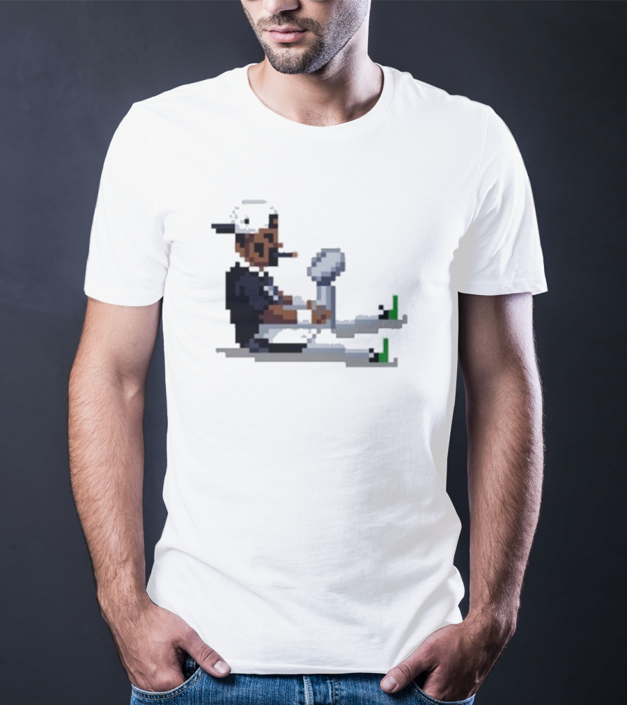 Pixel Pigkin Jalen Champs 2025 Smoking Pixel Art Character With Trophy T-Shirt