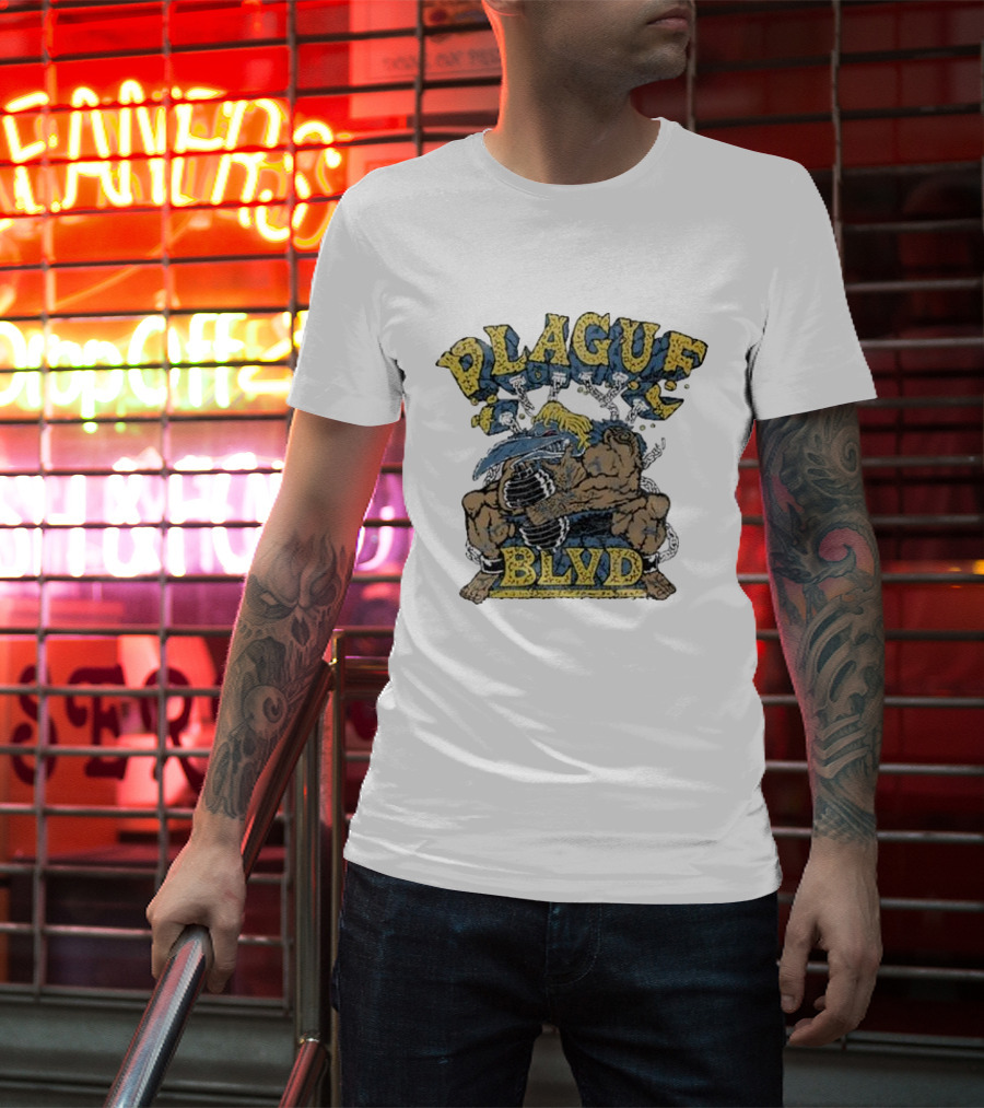 Plague Blvd Gym Boss Bodybuilder With Dumbbells T-Shirt