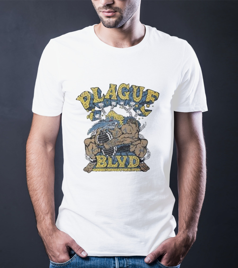 Plague Blvd Gym Boss Bodybuilder With Dumbbells T-Shirt