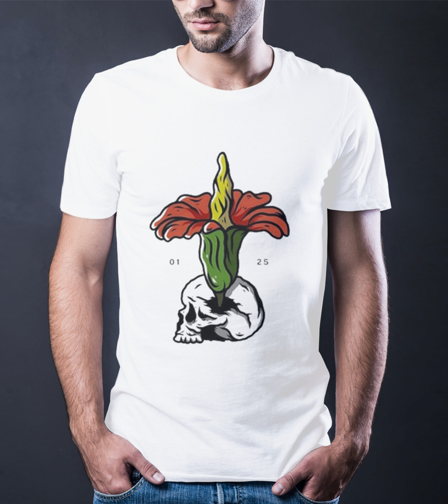 Plain Corpse Flower Skulled Candle T-Shirt