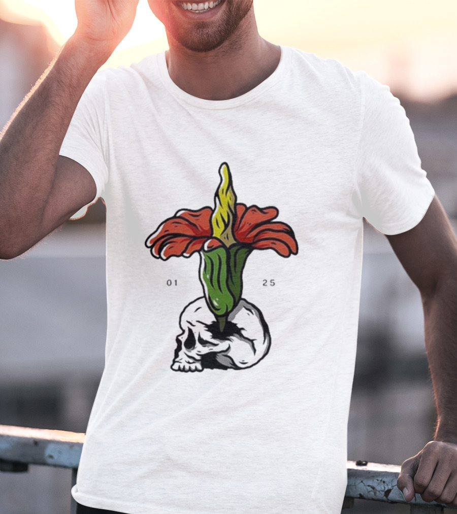 Plain Corpse Flower Skulled Candle T-Shirt