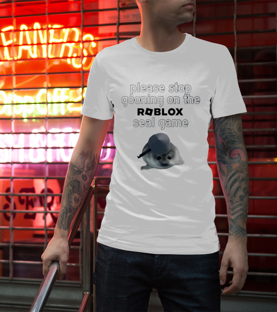 Stop Gooning On The Roblox Seal Game T-Shirt