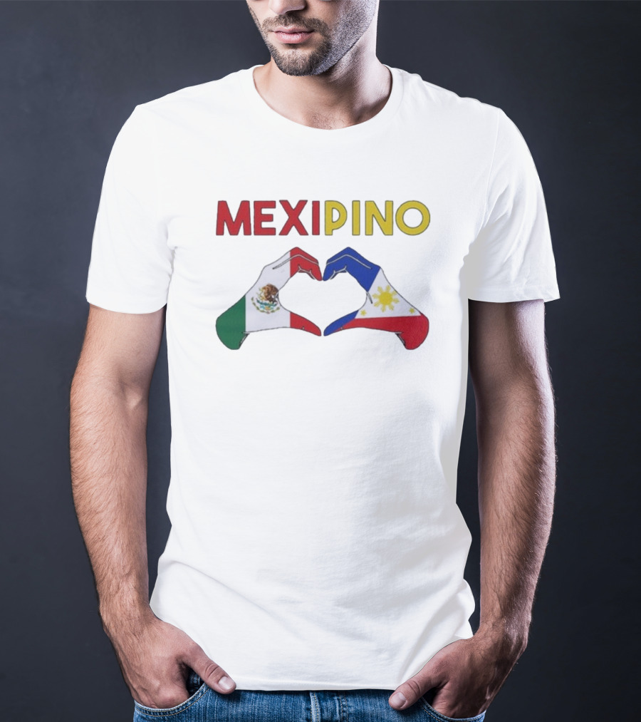 Mexipino Philippines Mexico Hands Heart Flag T-Shirt
