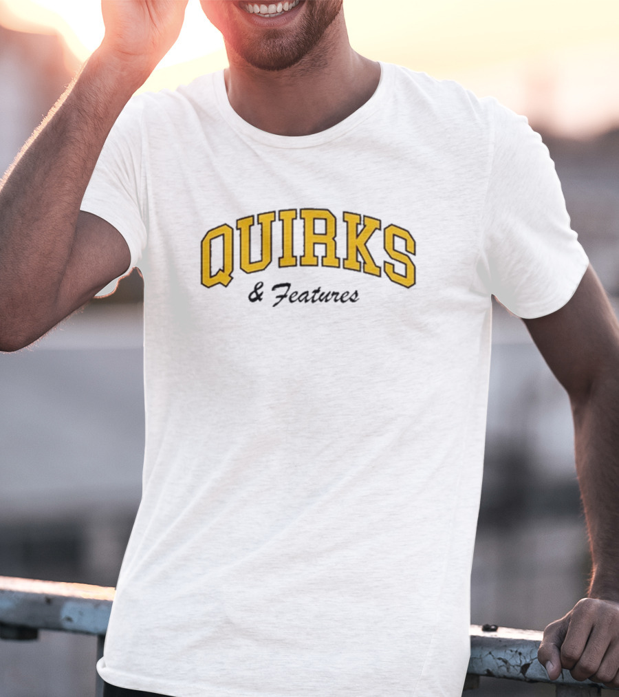 Quirks Bold Yellow Arch Text T-Shirt