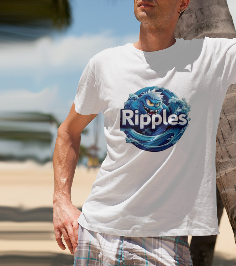 Ripples Monster Blue Waves Creature T-Shirt