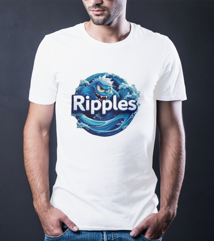 Ripples Monster Blue Waves Creature T-Shirt