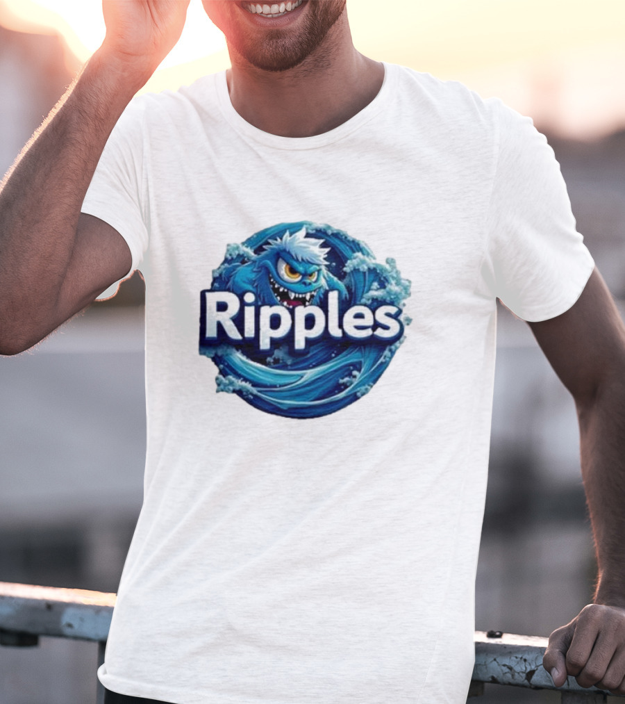 Ripples Monster Blue Waves Creature T-Shirt