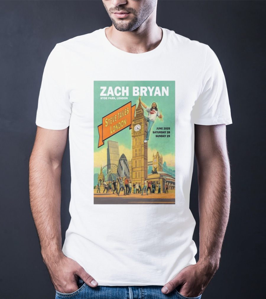 Zach Bryan Hyde Park London June 2025 Steve Takes London Saturday 28 Sunday 29 T-Shirt