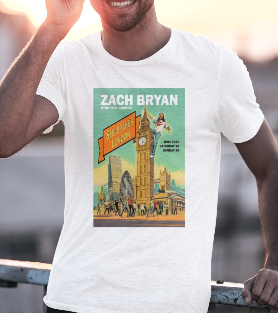 Zach Bryan Hyde Park London June 2025 Steve Takes London Saturday 28 Sunday 29 T-Shirt