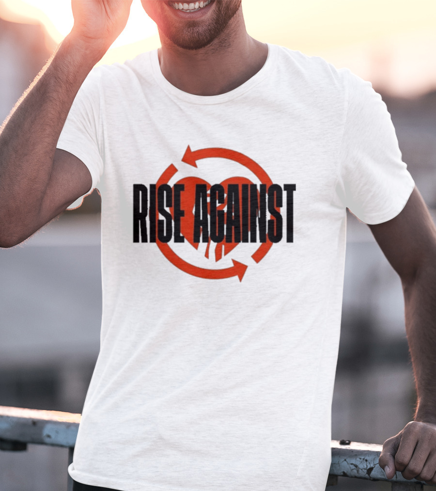 Rise Against Red Heart Fist Arrow Emblem T-Shirt