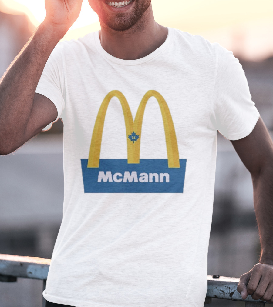 McMann 74 Maple Leaf Blue And Yellow Arches T-Shirt