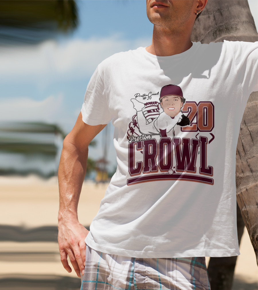 Preston Crowl Baseball 2025 Pitcher Number 20 T-Shirt