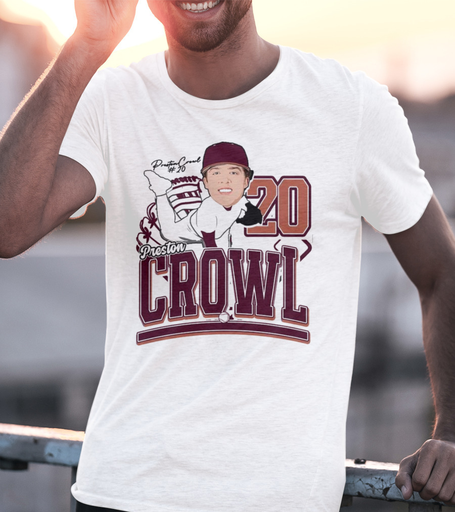 Preston Crowl Baseball 2025 Pitcher Number 20 T-Shirt