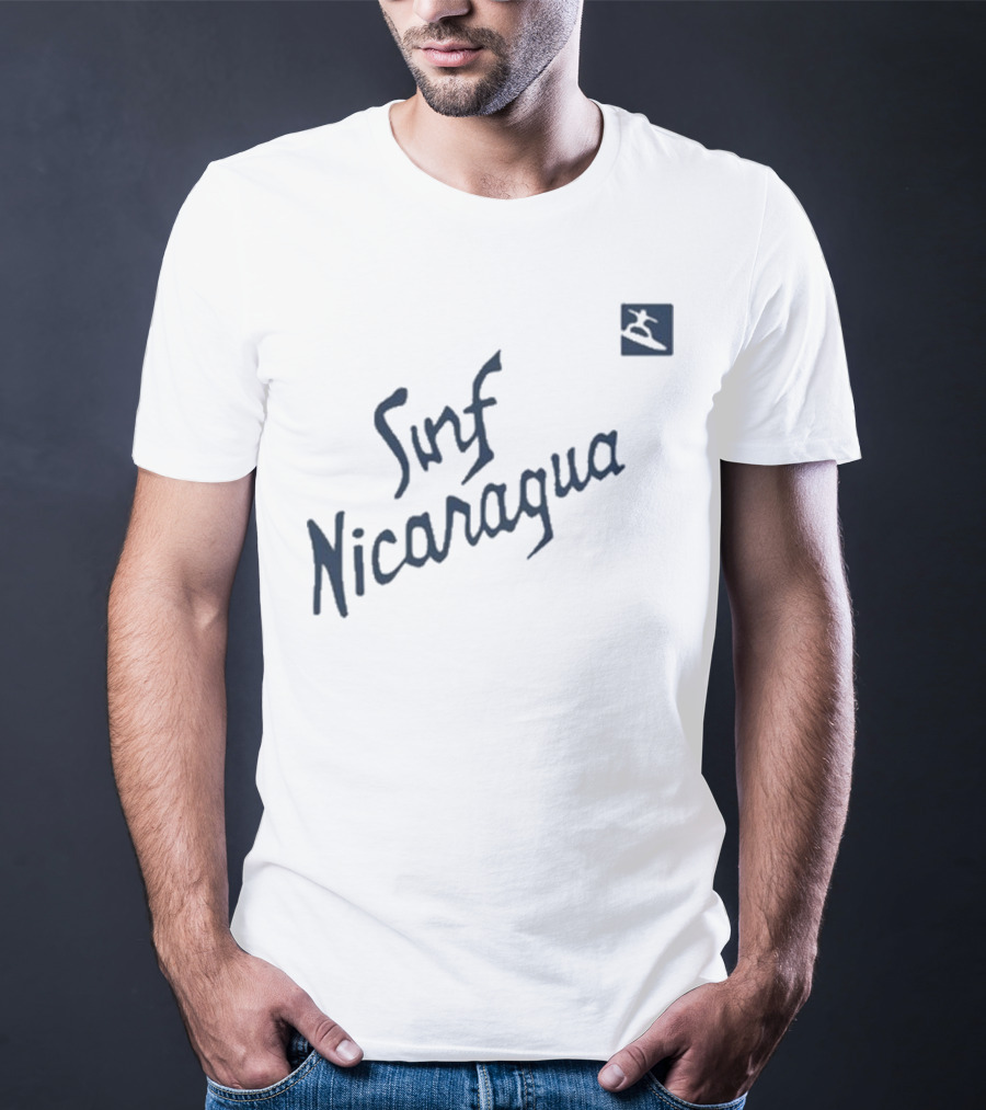 Real Genius Surf Nicaragua Surfboard Icon T-Shirt
