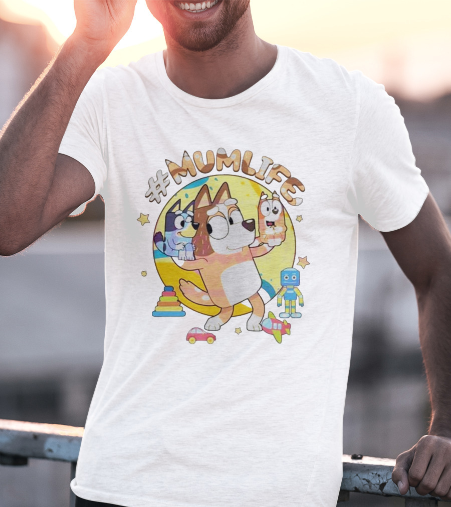 #MumLife Chilli Heeler Retro Bluey Mom Life T-Shirt