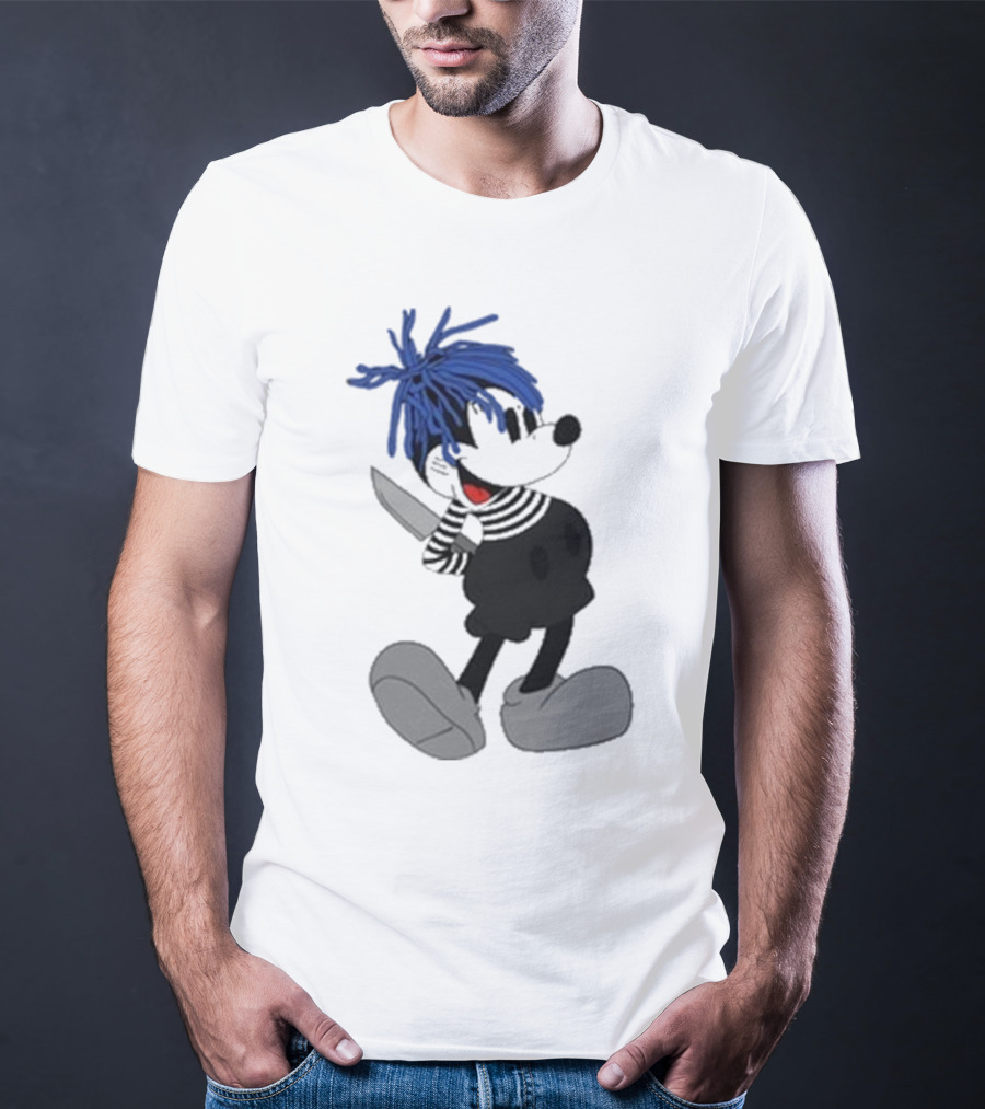 Revenge X Sad Knife Character With Blue Hair And Red Eyes T-Shirt