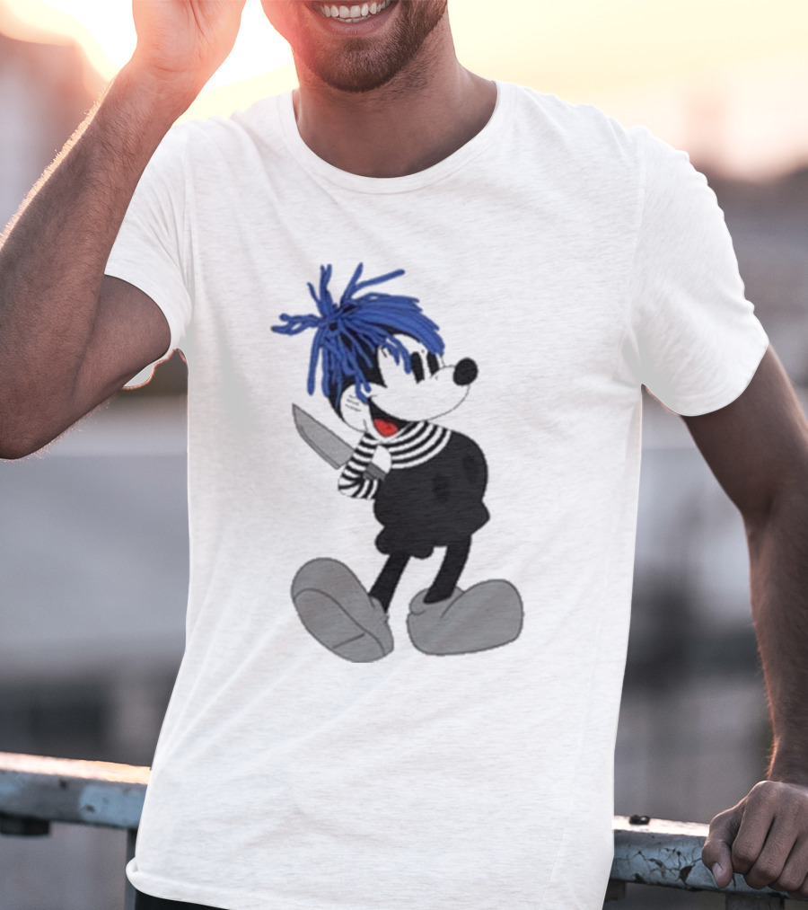 Revenge X Sad Knife Character With Blue Hair And Red Eyes T-Shirt
