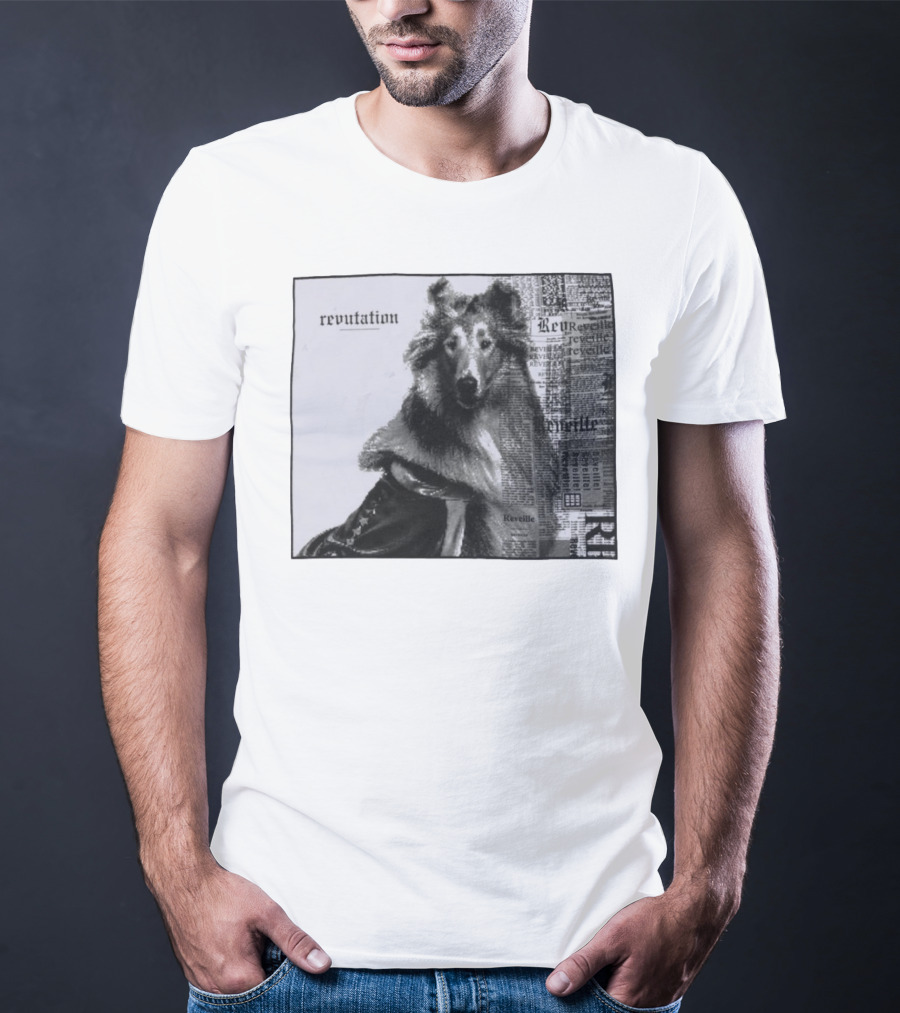 Revutation Reveille Collie Newspaper Style T-Shirt