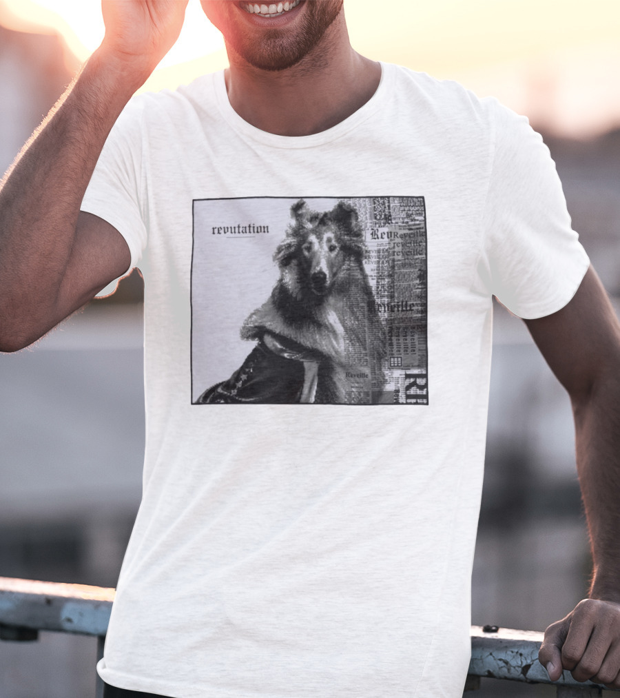 Revutation Reveille Collie Newspaper Style T-Shirt