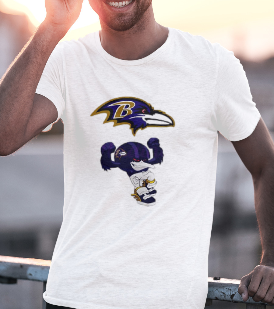 Baltimore Ravens Rush Zone NFL Cartoon Character Ravens Logo 2025 T-Shirt