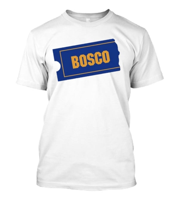 Ryder Roll Bosco Vintage Blue With Yellow Bold Ticket Style T-Shirt