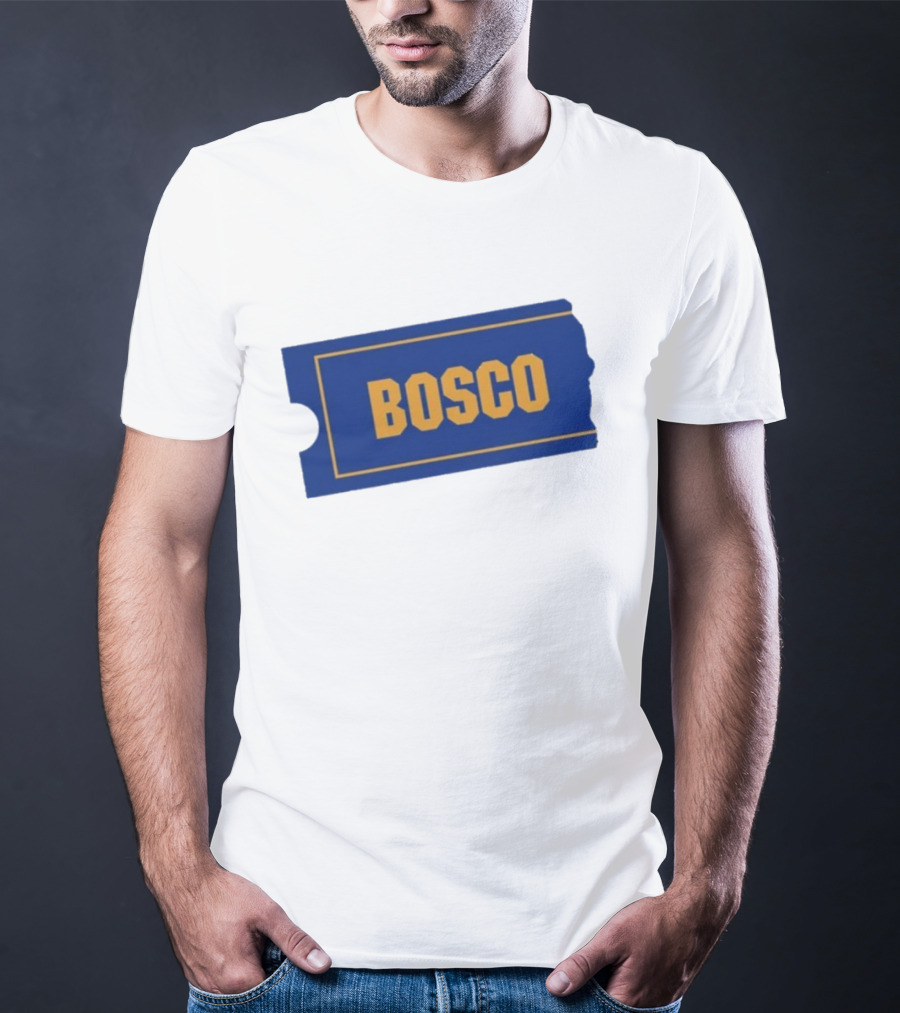 Ryder Roll Bosco Vintage Blue With Yellow Bold Ticket Style T-Shirt