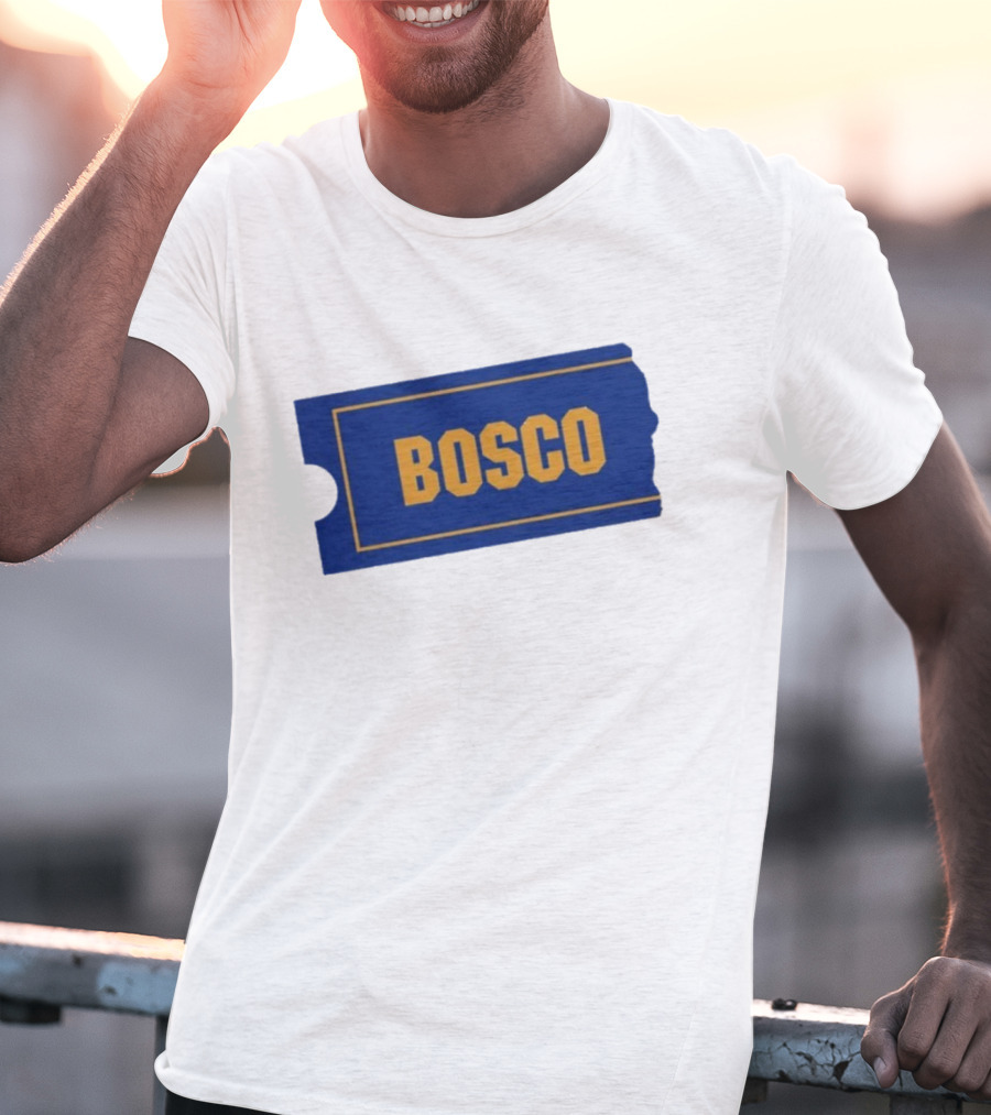 Ryder Roll Bosco Vintage Blue With Yellow Bold Ticket Style T-Shirt