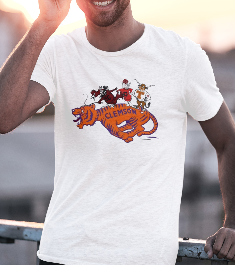 SEC Clemson Tigers South Carolina Gamecocks Georgia Bulldogs Tennessee Vols Mascot T-Shirt