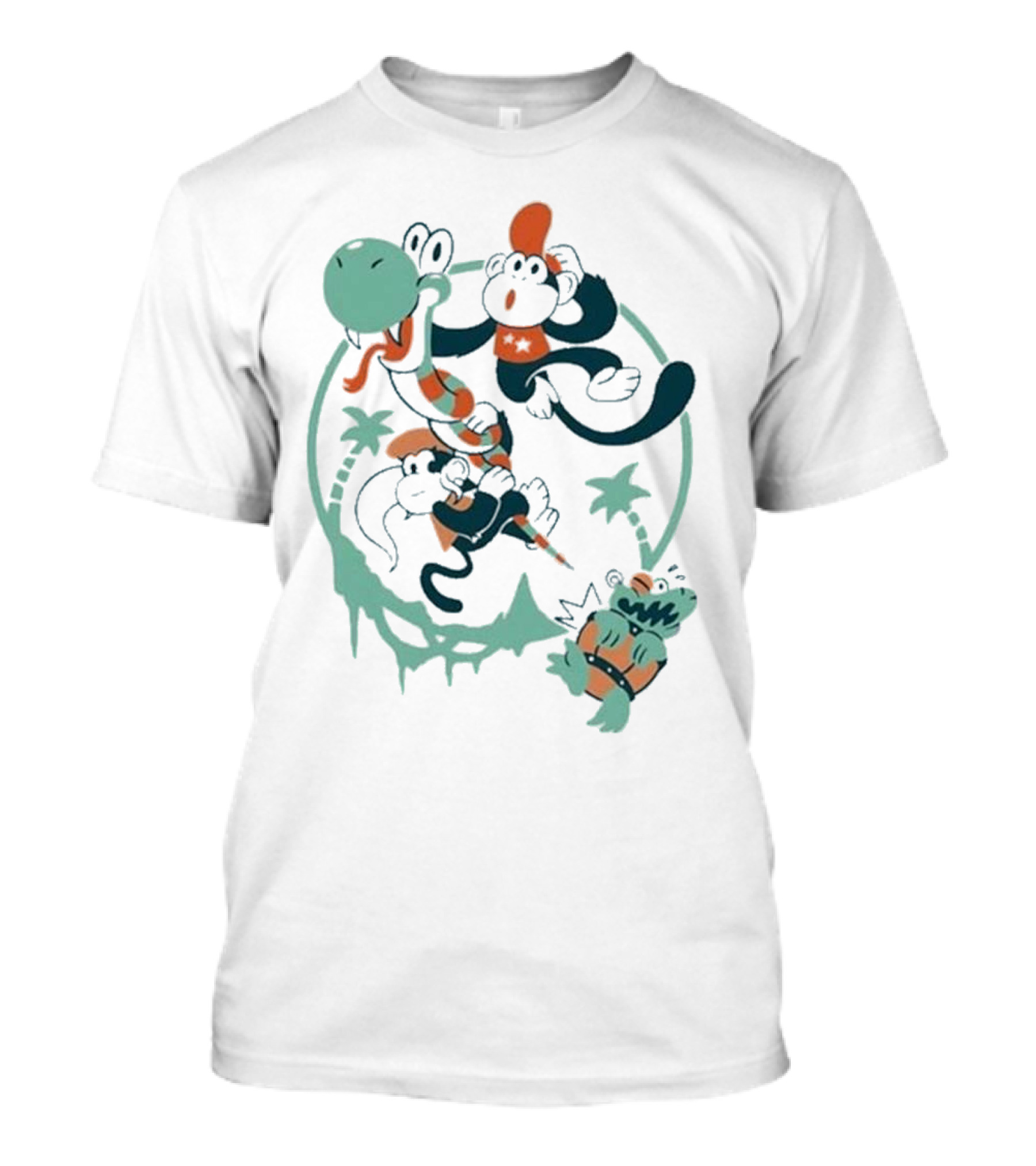 Tropical Adventure With Diddy And Dixie Riding Rattle Snake T-Shirt