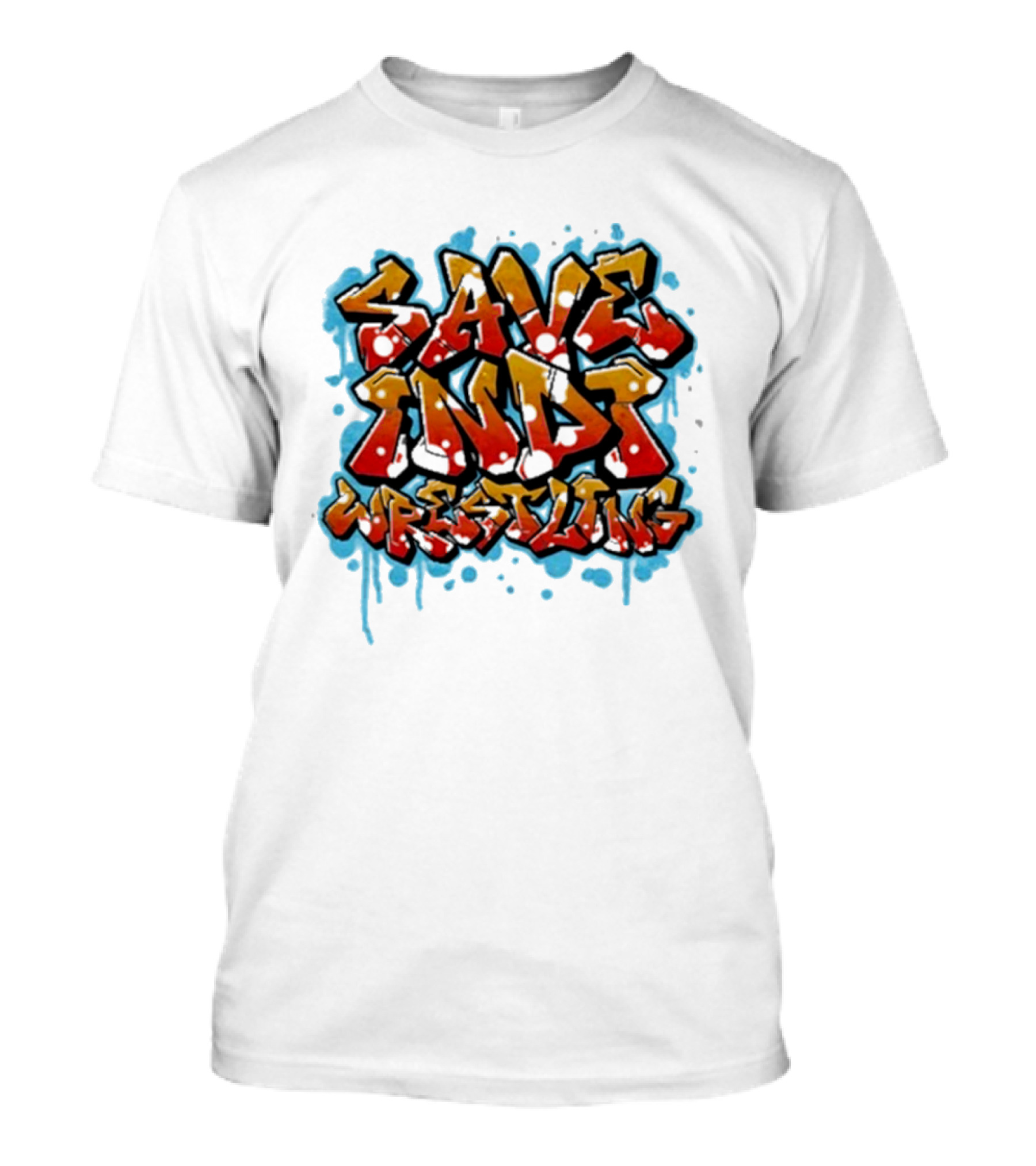 Save Indi Wrestling Graffiti Style Bold Text T-Shirt