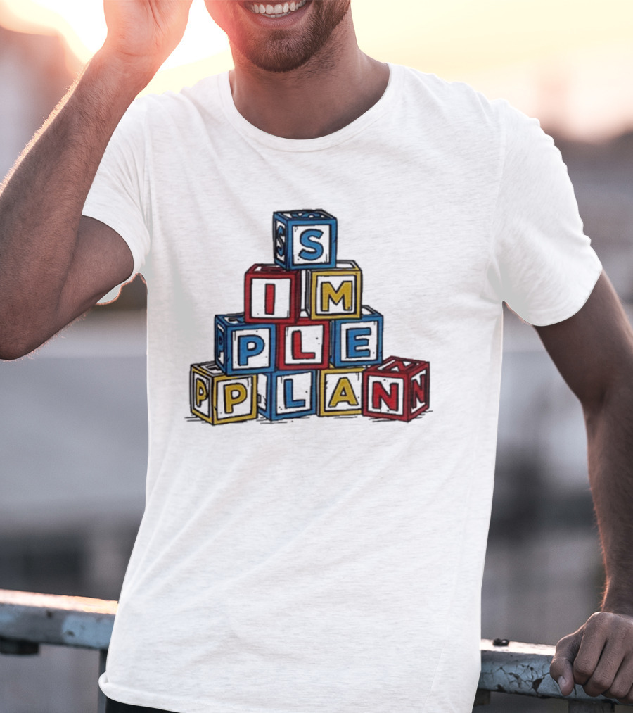 Simple Plan Alphabet Block Letter Stack T-Shirt