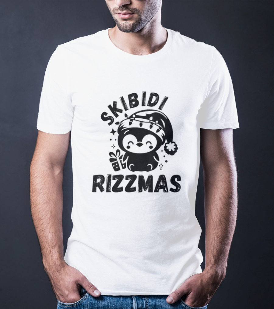 Love Skibidi Rizzmas Christmas Penguin T-Shirt
