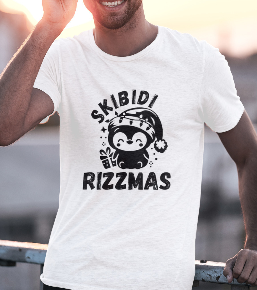 Love Skibidi Rizzmas Christmas Penguin T-Shirt