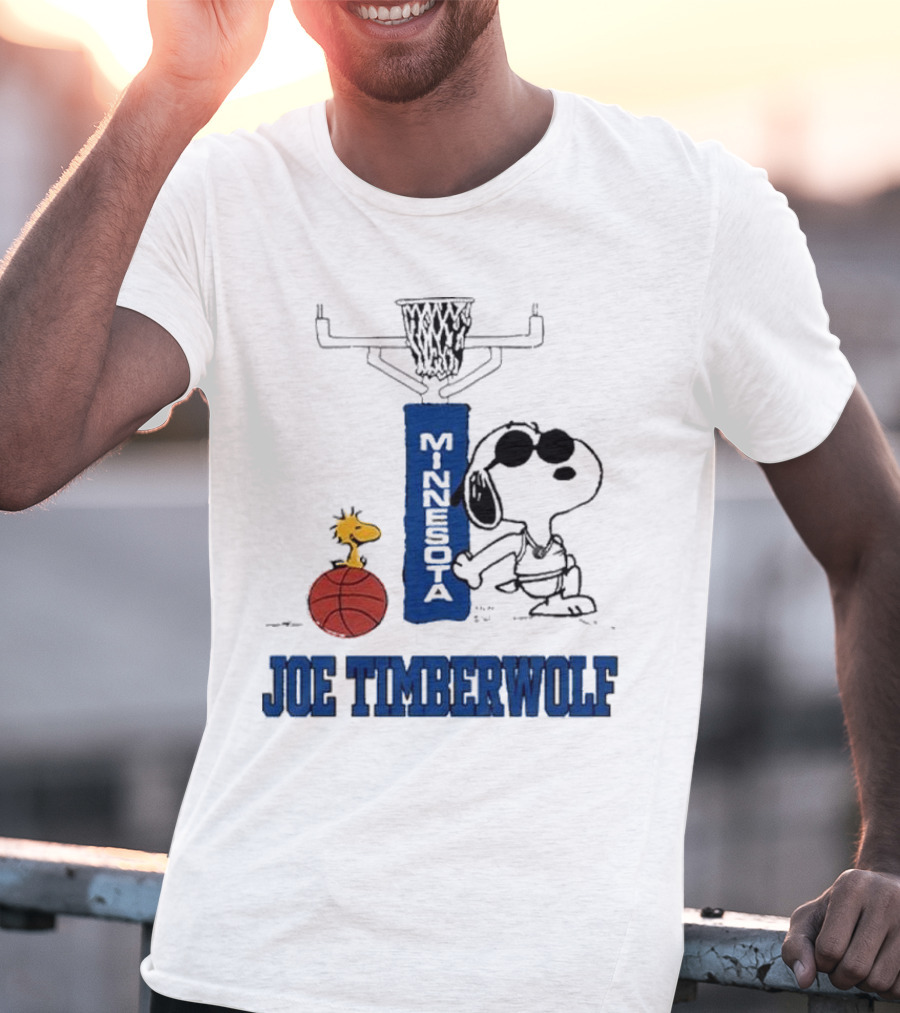 Snoopy Joe Cool Minnesota Timberwolf Basketball T-Shirt