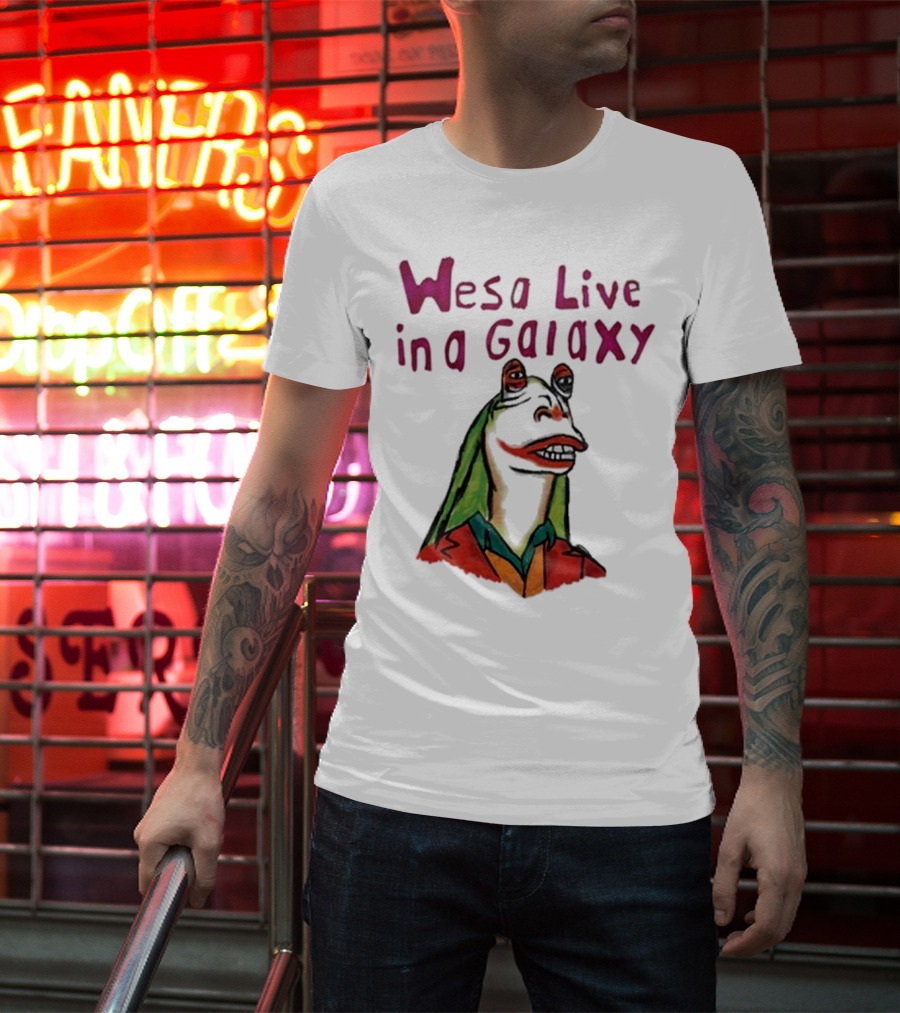 Wesa Live In A Galaxy Alien Cartoon Style T-Shirt