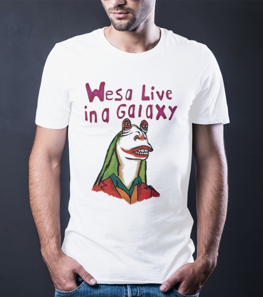Wesa Live In A Galaxy Alien Cartoon Style T-Shirt