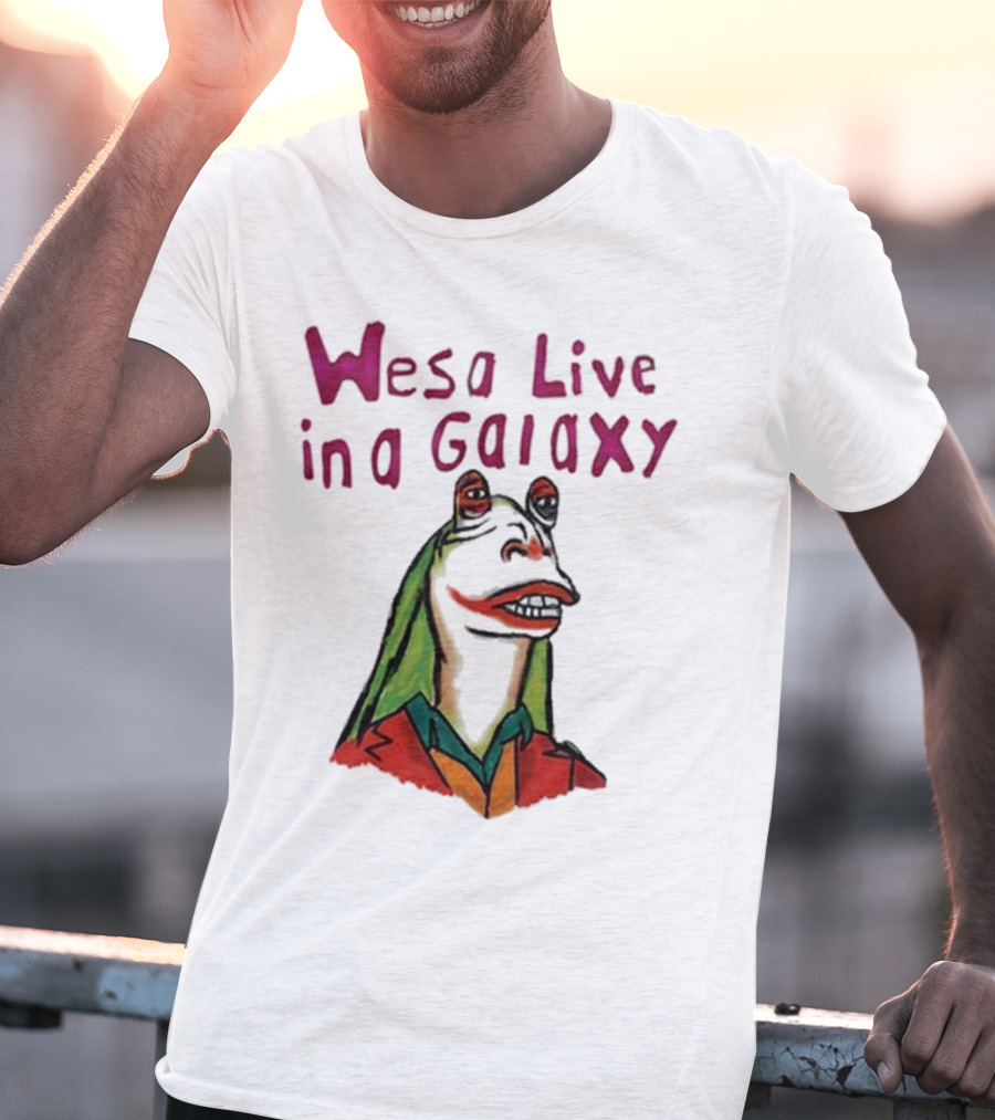 Wesa Live In A Galaxy Alien Cartoon Style T-Shirt