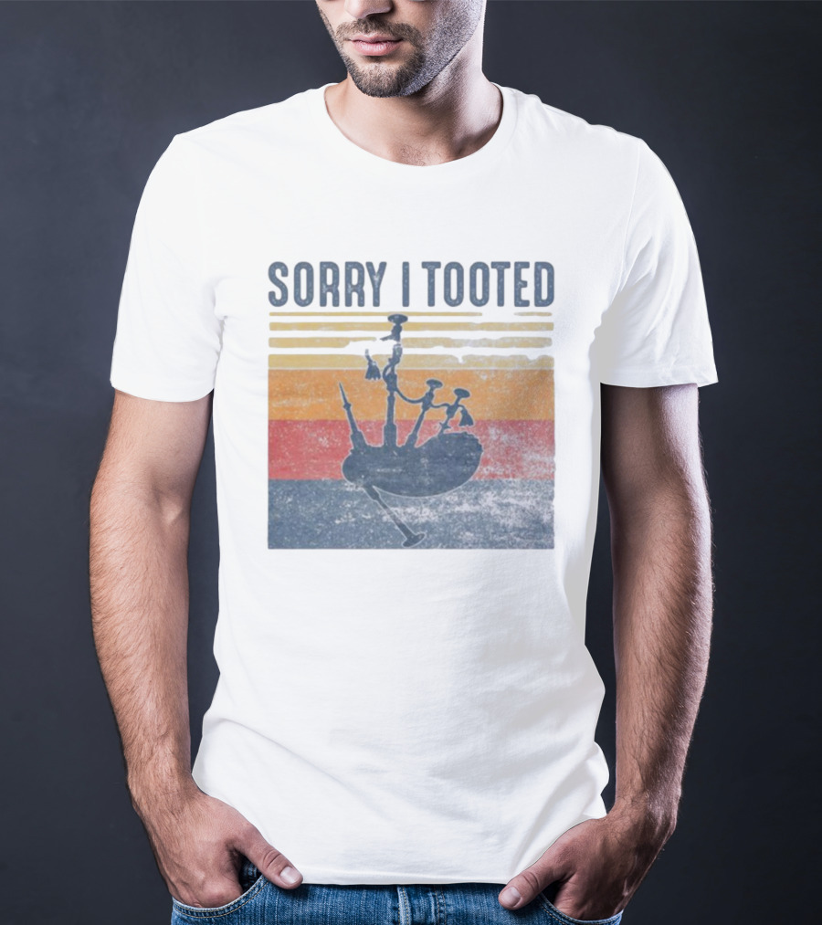 Sorry I Tooted Bagpipe Vintage Retro Stripes T-Shirt