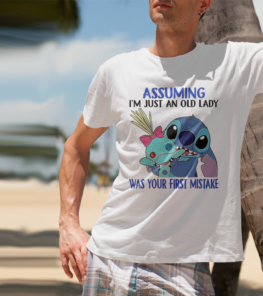 Assuming I'm Just An Old Lady Was Your First Mistake Stitch Holding Voodoo Doll T-Shirt
