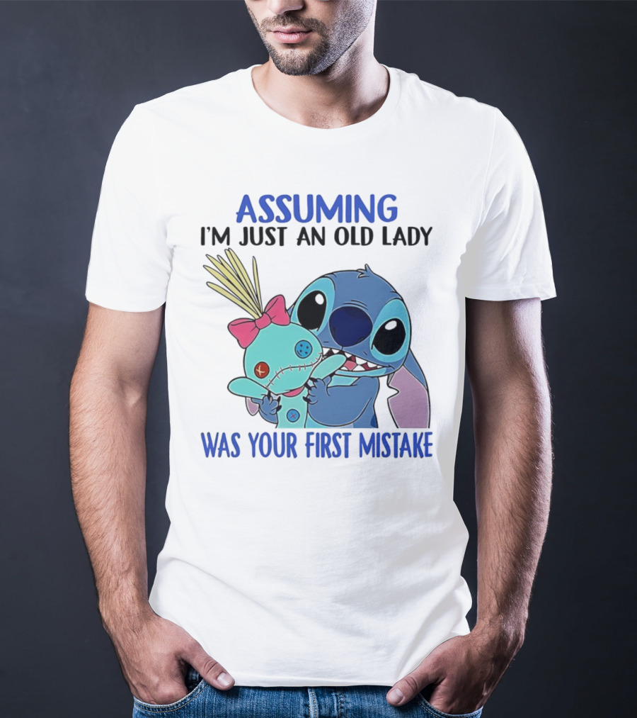 Assuming I'm Just An Old Lady Was Your First Mistake Stitch Holding Voodoo Doll T-Shirt