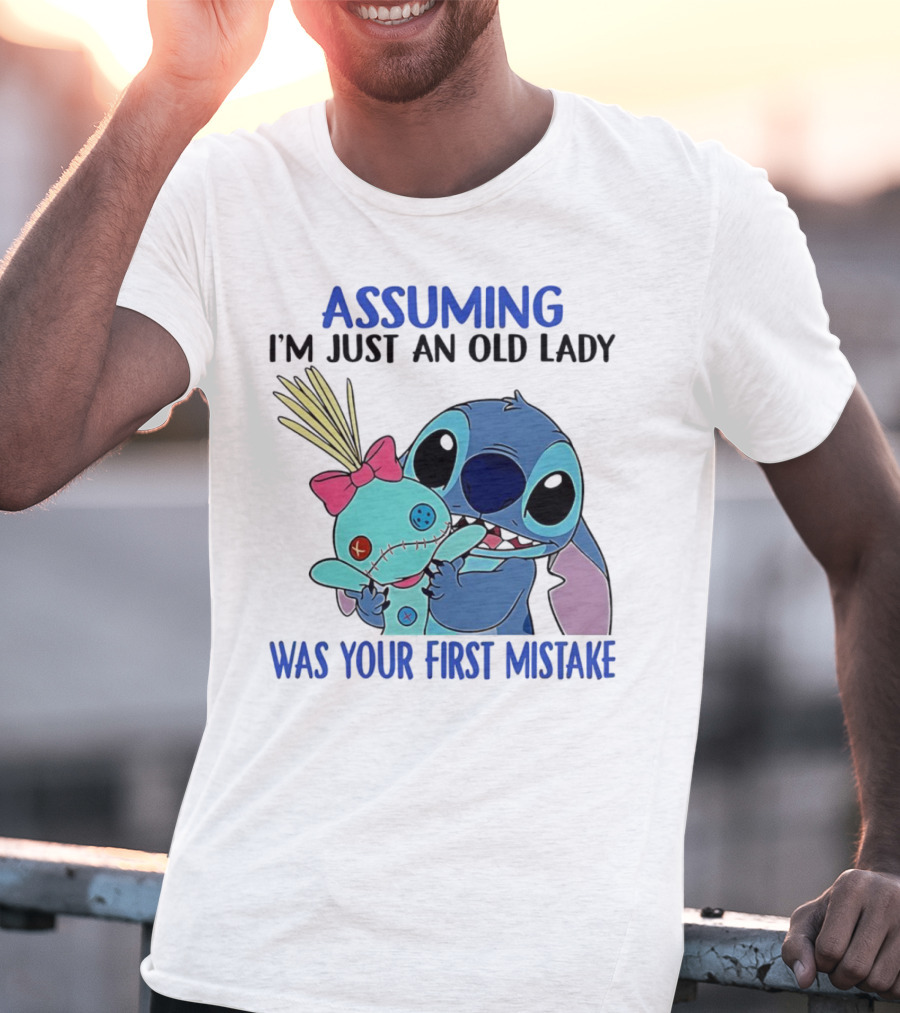 Assuming I'm Just An Old Lady Was Your First Mistake Stitch Holding Voodoo Doll T-Shirt