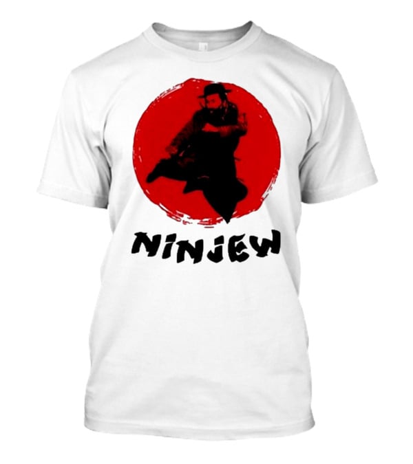 Ninjew Red Circle Kick Martial Arts Style T-Shirt
