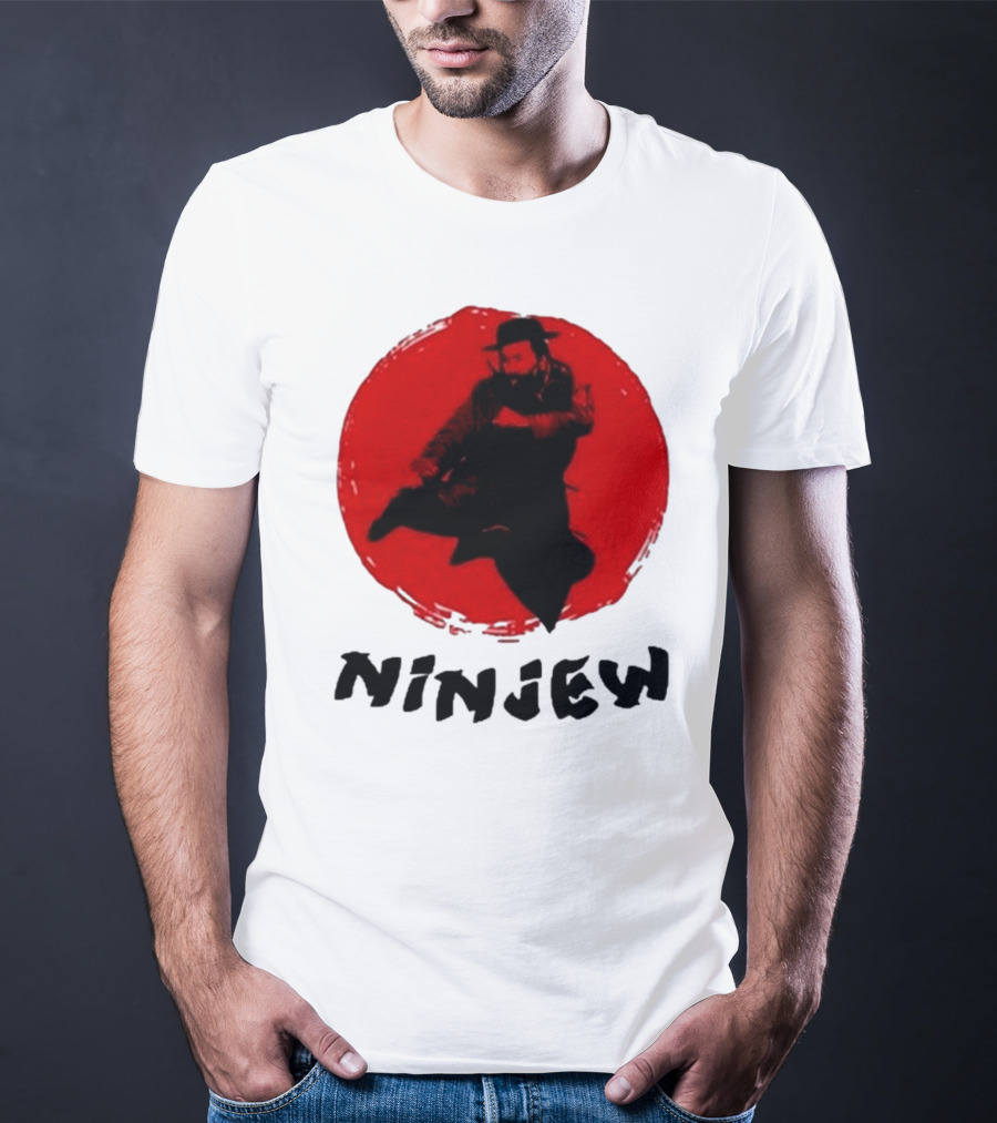 Ninjew Red Circle Kick Martial Arts Style T-Shirt