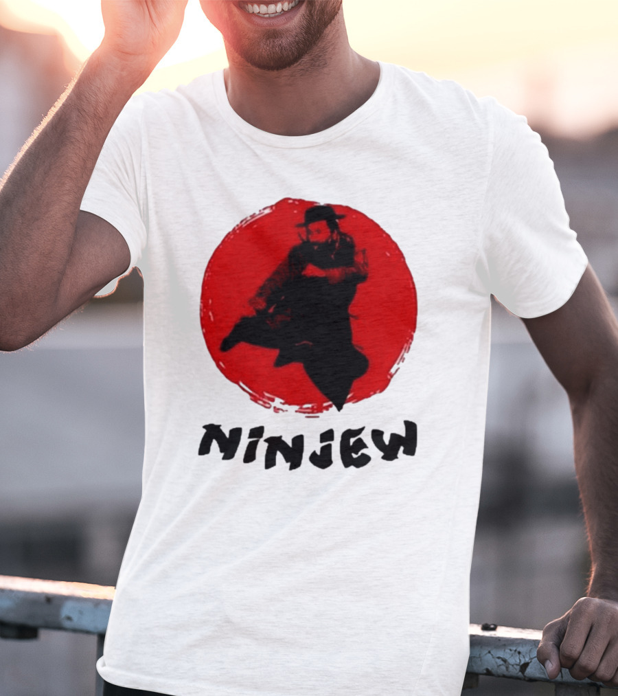 Ninjew Red Circle Kick Martial Arts Style T-Shirt