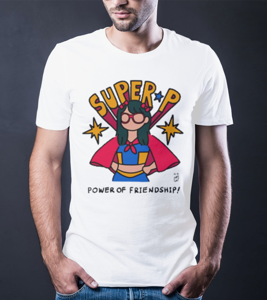 Super P Pastel Superhero Cartoon Character Friendship T-Shirt