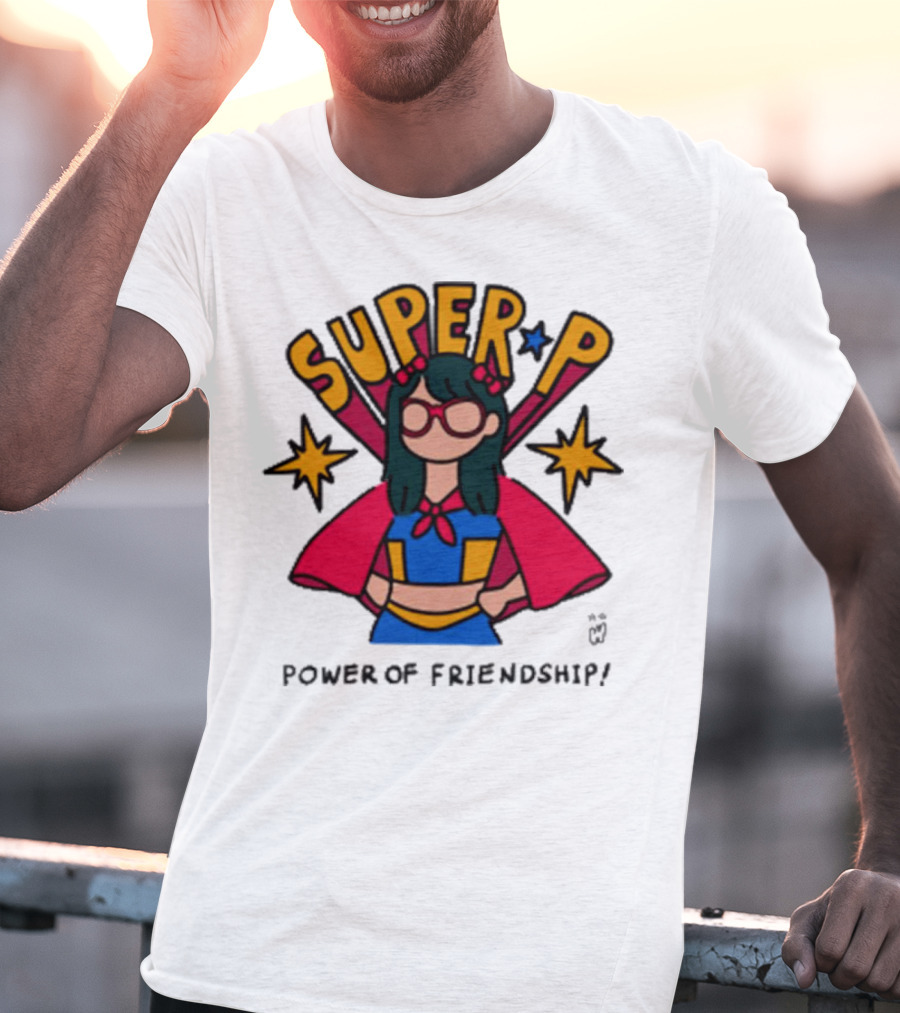 Super P Pastel Superhero Cartoon Character Friendship T-Shirt