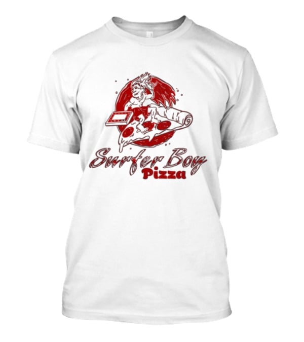 Surfer Boy Pizza Wave And Slice Graphic T-Shirt